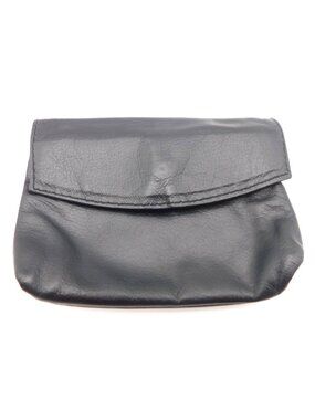 Vintage Stocko Black Leather Small Coin Purse With Snap Closure Zippered Pocket